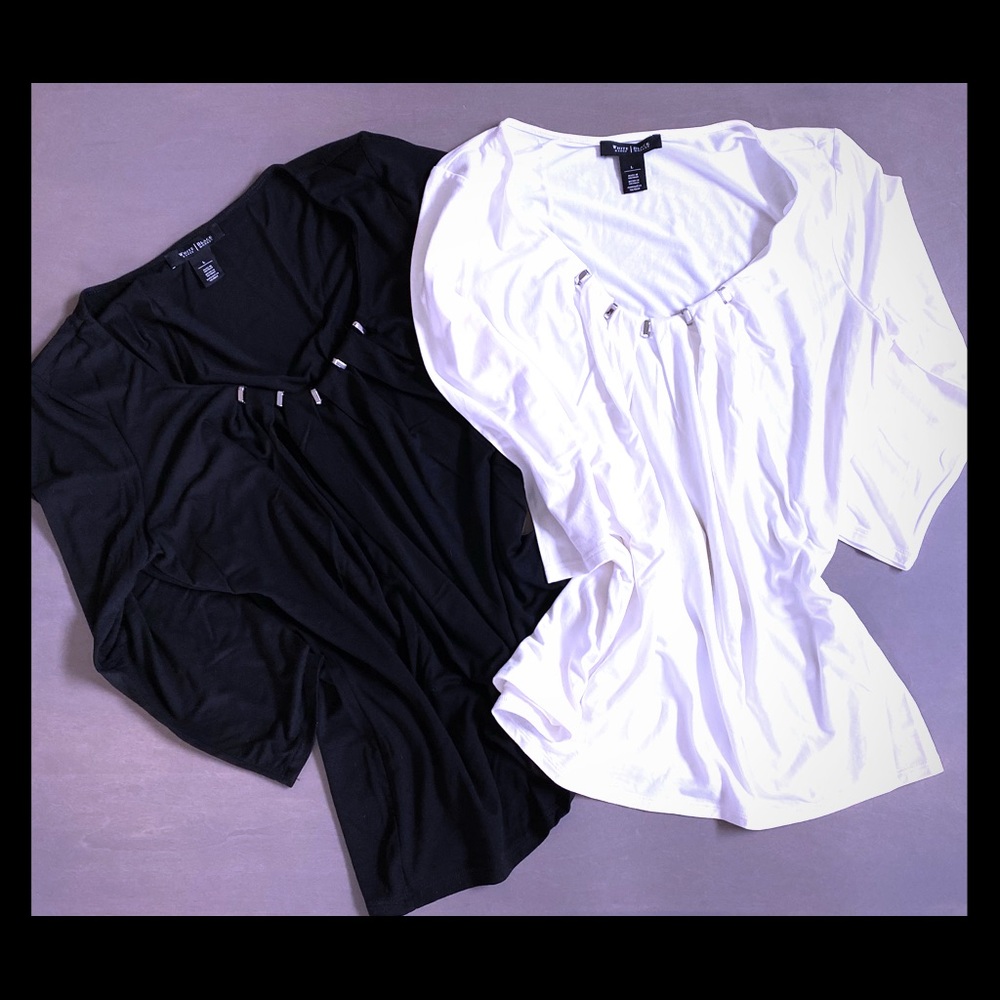 2 White House Black Market stretch tops